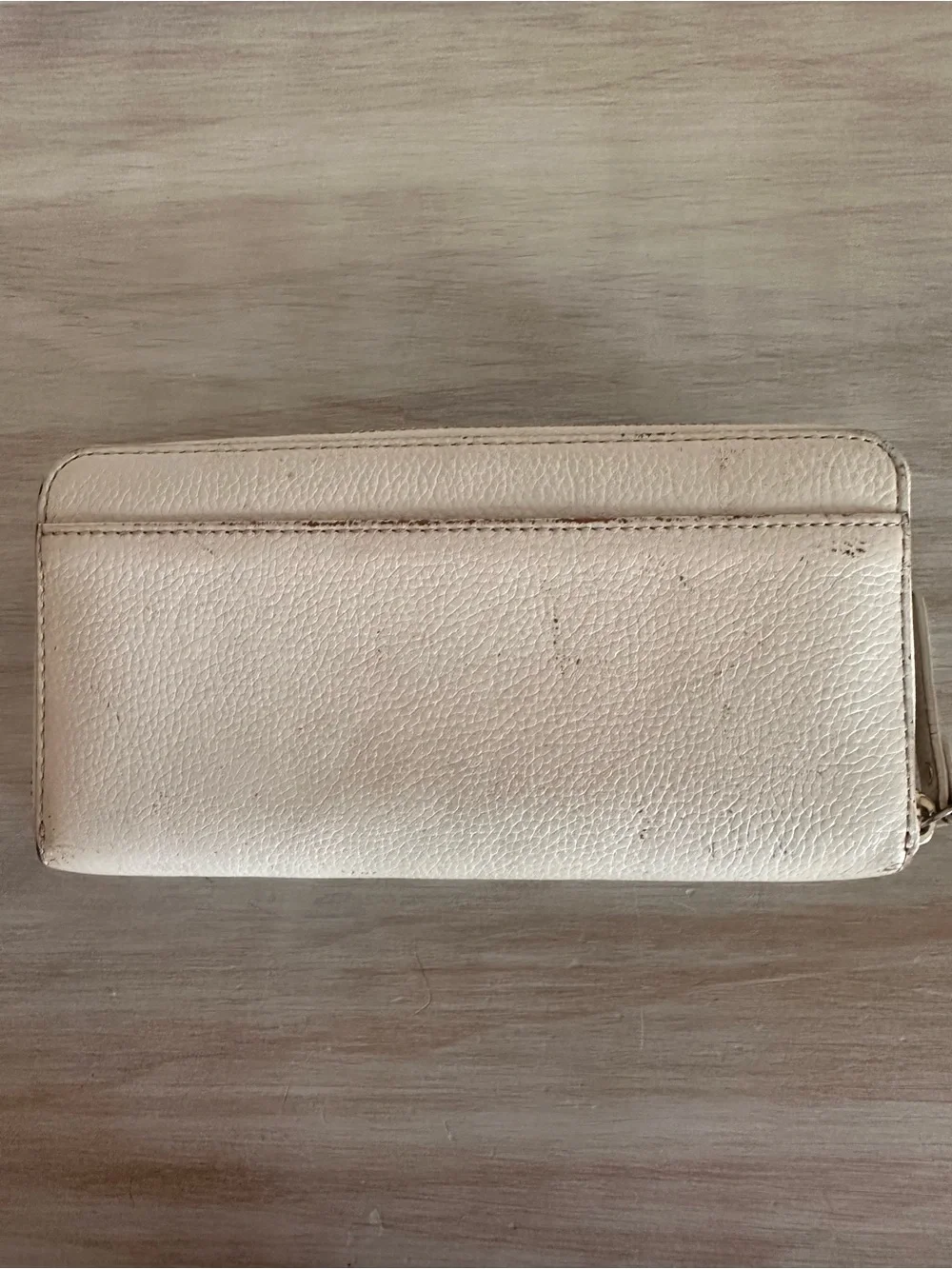 kate spade Cream Zip-Around Wallet with Black Bow